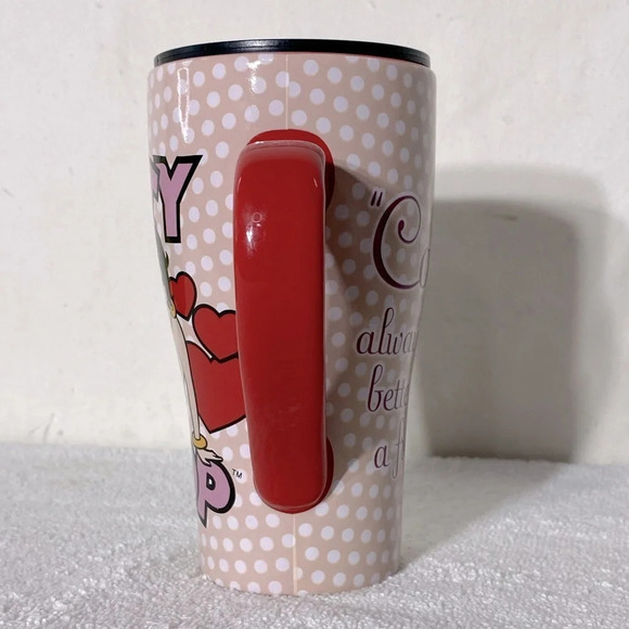 Betty Boop Pink Polkadot Tall Travel Mug With Lid - Picture 2 of 10